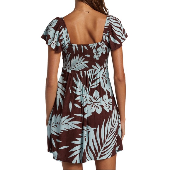 Roxy Oceanview Tie-Front Flutter-Sleeve Mini Dress - Picture 2 of 10